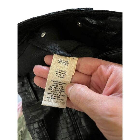 Soft Surroundings Perfect Ponte Printed Faux Leather Straight Leg Pant Size 4 - Picture 9 of 9